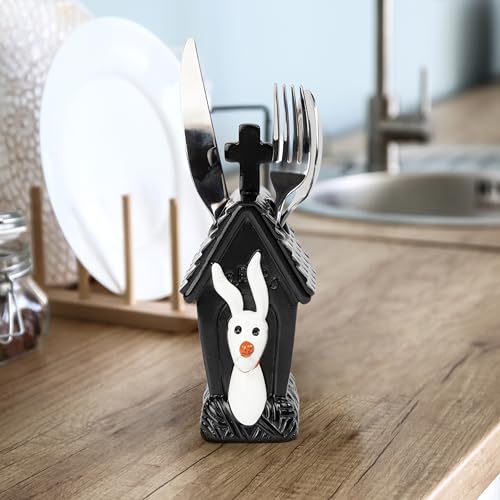 Jay Franco Disney Nightmare Before Christmas Toothbrush Holder - Black & White Resin Pencil Holder Features Zero - Bathroom Storage - color: Black - Nightmare Before Christmas