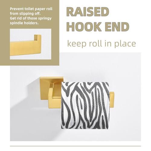 Toilet Paper Holder, Angle Simple SUS304 Stainless Steel Bathroom Tissue Holder, Open Arm Toilet Paper Roll Hanger Wall Mount, Brushed Dark Gold - color: Brushed Dark Gold