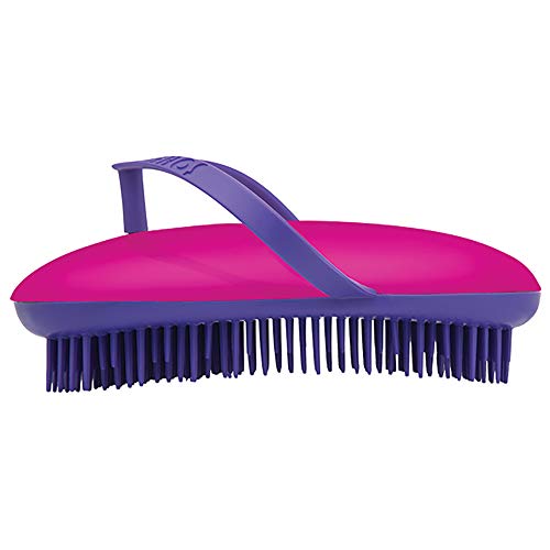 B110 Shower Head Brush/Exfoliator Shampoo Brush/Head Massager Scalp Stress Relax Shower Brush/Scalp Scrub Hair Brush Massager/Hair Massager for Hair Growth/Scalp Dandruff Brush Small Hair Brush - color: Pink Purple