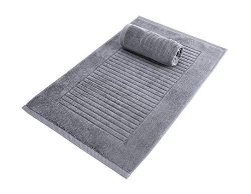 Classic Turkish Towels CTT - 2 Piece Bathroom Rugs Set, 100% Cotton Bath Mats, Comfy & Highly Absorbent Bathroom Floor Mats, Machine Washable | 20"x32" (Grey) - color: Grey