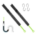 2 Pcs Drain Clean Brush Set,with 2 S-shape Hooks Extended Dryer lint Removal Brush Drain Clog Remover for Toilet, Kitchen Sink, Sewer Drain, Bathroom Tub(size:16 inch)