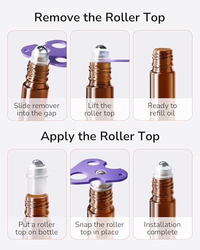 ULG 24-Pack Essential Oil Roller Bottles 10ml, Empty Bottles with Stainless Steel Roller Balls and Waterproof Labels, Amber Roller Balls For Essential Oils - color: Amber, size: 24-Pack