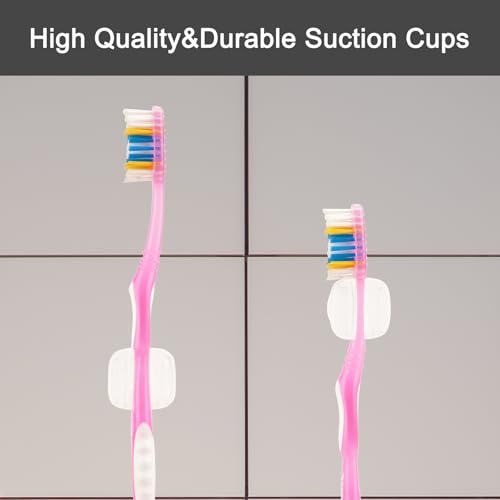 6 PCS Suction Cup Toothbrush Holder for Mirror, Electric Toothbrush Head Hanger Wall Mounted for Bathroom, Waterproof Multifunctional Hook for Towel, Key and Razor Clear - color: Clear