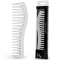 Janeke Wave Comb – Wide Tooth Detangling Comb for Wet & Curly Hair – Heat-Resistant, Anti-Static, Gentle on Scalp – Made in Italy Professional Hair Tool (Silver) - color: Silver/Wave