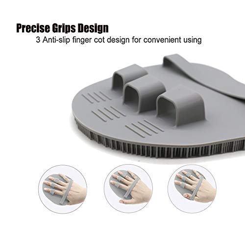 1 Pack Silicone Shower Brush, Body Wash Exfoliating Skin Massage Scrubber | Soft Dry Skin Brushing Glove Loofah, Fit for Sensitive and All Kinds of Skin,Gray - color: Gray