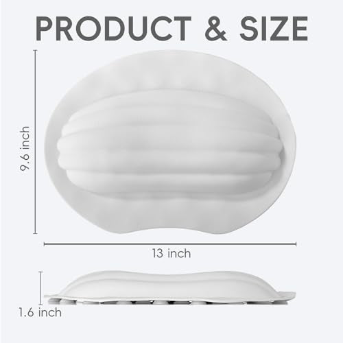 TPE Neck Pillow for Bathtub, Small Bath Pillow with Suction Cups | Small bath pillow with neck support , waterproof material,compact size for home or travel relaxation.