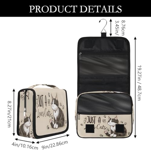 Travel Hanging Toiletry Bag for Women Girl Kinds Of Cartoon Cat Animal Cosmetic Bag Waterproof Makeup Organizer for Accessories, Shampoo, Full Sized Container, Toiletries for Bathroom Shower - color: E 05