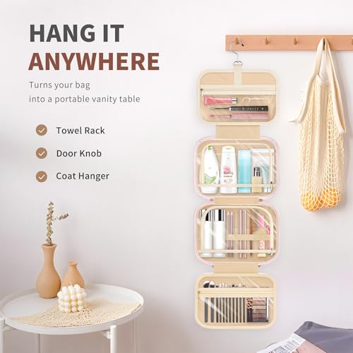 YOOLIFE Initial Hanging Toiletry Bag for Women Teen Girls Birthday Gifts for 8 9 10 11 12 13 14 15 16 Year Old Girls Hanging Travel Toiletry Bag Makeup Bags Gift for Women Teen Girl Kids Letter Pink A - color: Pink, style: A