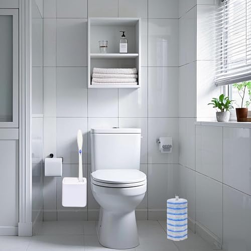 Wall Mounted Holder Fit for Clorox Toilet Wand, Compatible with Clorox Toilet Wand Holder only, Automatic Open and Closing Lid Design, White - size: 1 pack