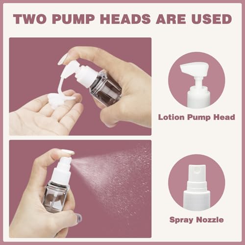 TSA Approved Travel Bottles - Leak Proof BPA-Free Plastic Toiletries Bottles for Shampoo, Lotion & Conditioner | Refillable Travel-Size Containers | Airplane Carry-On Essentials (Pink)