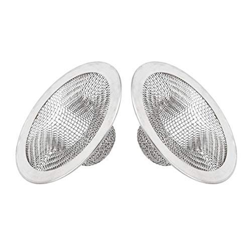Drain Hair Catcher,Mesh Metal Sink Strainer Set of 2,Fits for Bathroom Bathtub Wash Basin Hole Shower Drains(2.75" Top / 1") - size: 2-3/4 Inch
