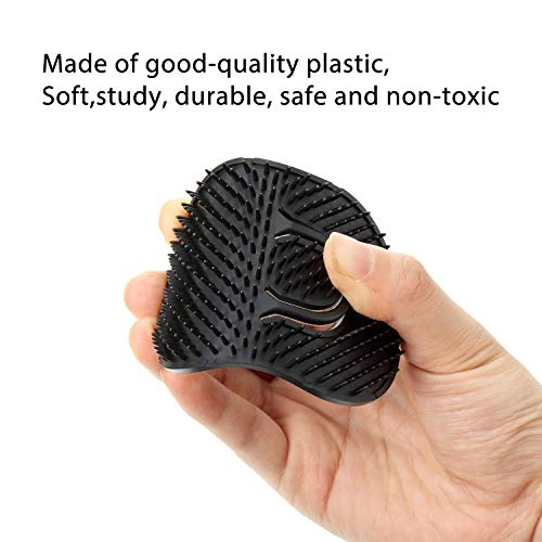 Boao 6 Packs Soft Portable Pocket Palm Combs, Shampoo Comb, Massager Hair Brush, Scalp Massager Brush(Black)