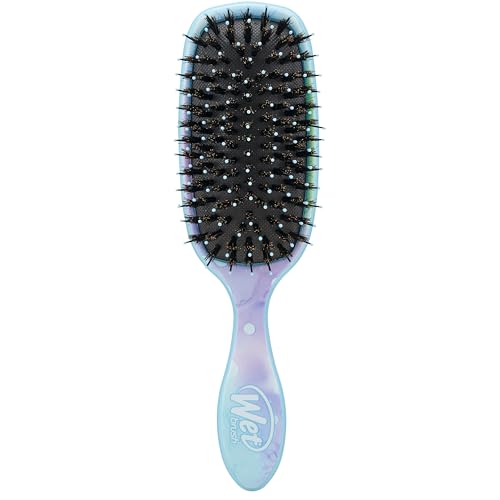 Wet Brush Shine Enhancer Paddle Hair Detangler Brush with Soft & Natural Boar Bristles | Infused with Argan Oil for Smooth, Shiny Hairs | Gentle on Wet or Dry and All Hair Types - color: Color Wash Splatter, size: 1 Count (Pack of 1)