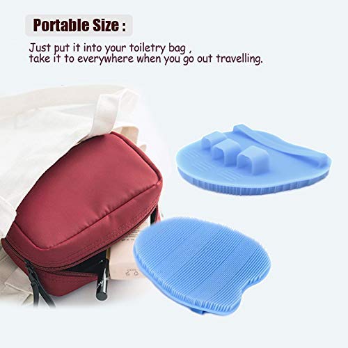 1 Pack Soft Silicone Shower Brush,Bath Exfoliating Skin Massage Scrubber | Body & Face & Short Hair Wash, Dry Skin Brushing Glove Loofah, Fit for Sensitive and All Kinds of Skin (Purple) - color: Purple