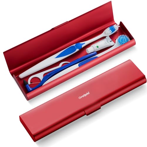 Wider Aluminum Toothbrush Travel Case, Portable Travel Toothbrush Holder, Durable Manual Toothbrush Box Container for Traveling, Bathroom, Camping, Business Trip, Red - color: Red, size: 1 Pack (Large)
