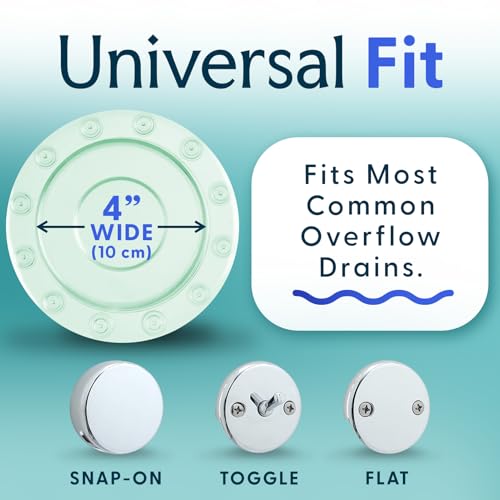 SlipX Solutions Bottomless Bath, Essential Overflow Drain Cover for Bathtub, Best Bath Accessories for Women, Adds Inches of Water to Your Tub for Deeper Soak, 4" Diameter, Light Green - color: Light Green