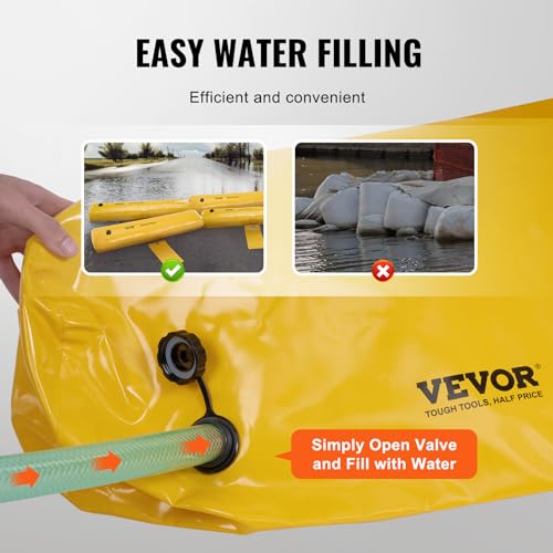Flood Barriers, Sandbag Alternative Flood Bags 4 Pack, Flood Barrier for Home, Water Barriers for Flooding, Doorway, Driveway(4FTx6in) - style: 4ft(l)*6(h)