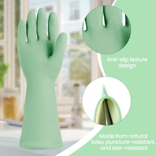 Jsocoah Cleaning Gloves for Dishwashing, 4/5 Pairs Reusable Kitchen Gloves for Wash, Household Cleaning Glove for Dishes Pet - color: Multicolor-4 Pairs