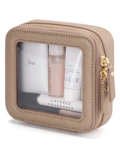 Popvibe Small Makeup Pouch Clear Makeup Bag for Purse Travel Mini Bag for Women for Essentials Cute Cosmetic Case Traveling Small Toiletry Bag Portable Mini Pouch for Car Organizer Bag Gold - color: Gold, style: Mini Chic