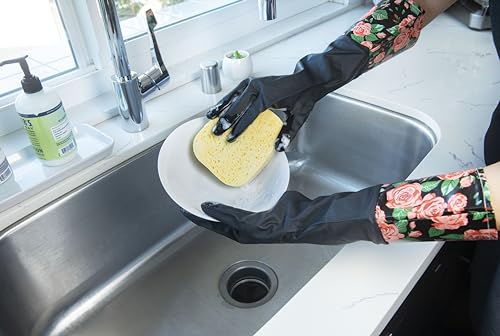 Glam Gloves, Latex Cleaning Gloves, Extra Long Gloves with Vinyl Cuff, Includes 2 Pairs of Gloves