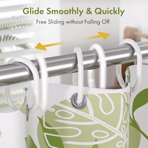 Amazer Shower Curtain Rings, 24 Pcs Plastic Shower Curtain Hooks, White Shower Curtain Hooks Rings, Rust Proof Shower Rings C Shaped Shower Hooks for Shower Curtain and Liner Bathroom - color: White C-shape, size: 24 Pack