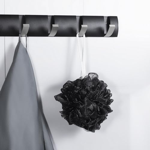 MTDLYICE Loofah Sponge XXL-100g 4 Pack, Bath Sponge Soft Mesh Shower Puff Loofah for Men, Exfoliating Body Scrubber for Women, Shower Accessories (Black) - style: 100g Black