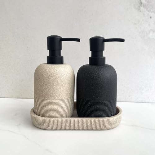 Soap Dispenser Tray for Bathroom Sink,7.2″ Small Vanity Tray Lotion Bottle Organizer Tray for Kitchen/Bathroom Sink. - color: Tray-beige