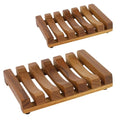 HTB 2 Pack Slotted Bar Soap Holder Teak Wood for Bathroom | Kitchen Wooden Sponge Holder, Self Draining Soap Dish for Shower, Sink, Bathroom, Bathtub, RV,Soap Saver Keep Soap Dry - color: 2pcs