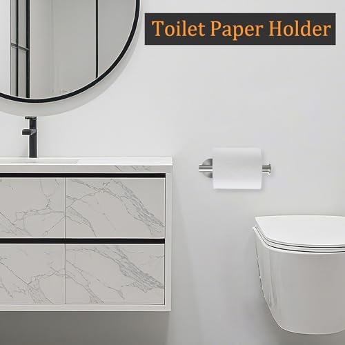 Toilet Paper Holder Wall Mount - Brushed Nickel | Stainless Steel Bathroom Toilet Paper Holder, Toilet Paper Roll Holder for Bathroom, Kitchen, Washroom
