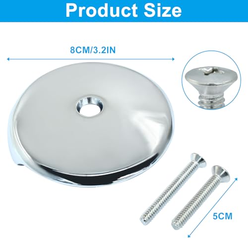 Chrome Single Hole Bathtub Drain Overflow Face Plate, 1 Pack | Single Hole Overflow Plate, With Screws, Tub Drain Cover, For Bathroom Household - style: Chrome-1 Hole