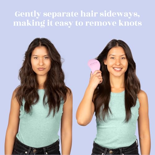 Crave Naturals Glide Thru Detangling Brush For Natural, Curly, Straight, Wet or Dry Hair - Gentle Detangler Brush Styling Tool for Adults, Kids, Toddlers and Little Girls - 8.4x3.4", Pink - color: Pink, size: 1 Pack (Large)