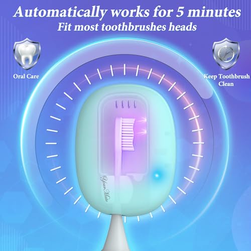 YourMate Rechargeable Toothbrush Sanitizer Case Travel Toothbrush Covers with Holder for Household and Traveling or Business Trip Blue - color: Blue