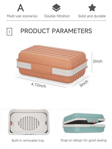 Travel Soap Dish with Lid - Draining Soap Bar Holder- Portable Soap Case for Traveling, Camping, Outdoor, Gym, Bathroom,Travel Essentials - color: Orange