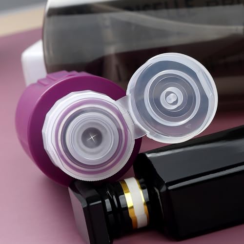 Mrsdry Travel Bottles for Toiletries, Large 6oz Oversize Containers, BPA Free Leak Proof Tubs Refillable Liquid Traveler Accessories with Toiletry Bag for Cometic Shampoo and Lotion Soap (4 Pack) - color: Dark-Purp-6oz
