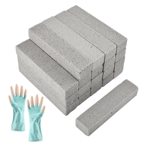 20Pcs Pools Pumice Stone W/ 1 Pair Cleaning Gloves - Pumice-Scouring Pad,Pool-Cleaning Block Swimming Pumice-Pool Tile Stone for Removing Toilet Bowl Ring,Bath,Pool