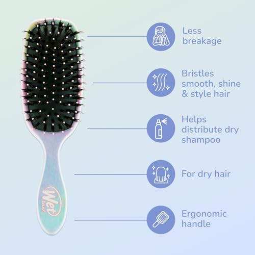 Wet Brush Shine Enhancer Color Wash Stripes, Paddle Hair Detangler Brush with Ultra-Soft Intelliflex Bristles, Infused With Natural Argan Oil, Shiny & Smooth, Wet or Dry, For All Hair Types - color: Color Wash Stripes, size: 1 Count (Pack of 1)