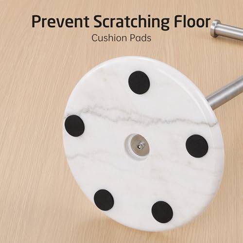 KES Toilet Paper Holder Stand, Freestanding Toilet Paper Roll Holder with Modern Natural Marble Base, White Freestanding Toilet Tissue Holder SUS304 Stainless Steel Brushed Finish BPH284S1-2 - color: Brushed Steel, size: 20.6"H