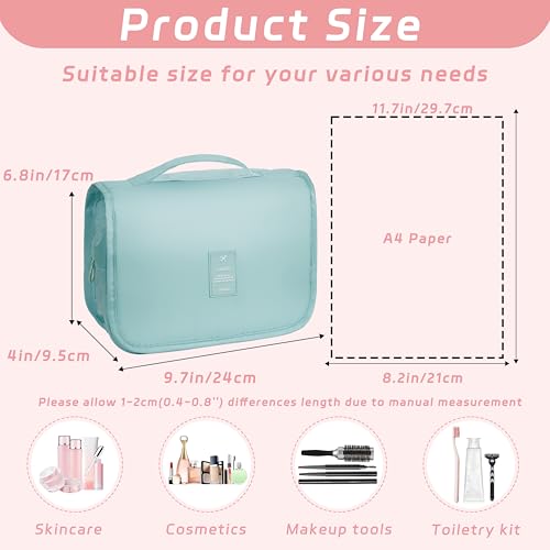 Toiletry Bag Travel Bag with Hanging Hook, Waterproof Capacity Hanging Multifunctional Makeup Bag for Toiletries, Portable Cosmetic Bag Travel Organizer for Women and Men(Light Blue) - color: A2-Light Blue