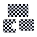 Bathroom Rugs Sets 3 Pieces Microfiber - Upgrade Non-Slip TPR Bottom- Quick Dry - Machine Wash for Bedroom, Tub, Living Room (Checkerboard) - color: Checkerboard