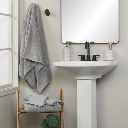 SKL Home CloudSoft Cotton Luxury Hand Towel 2pc Set for Bath/Kitchen/Bar & Gift, Gray - color: Gray, style: Hand Towels (Set of 2)