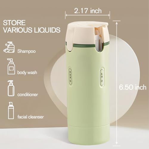 4 in 1 Travel Dispenser, 4 Pack 30ML Travel Bottles with Measurement Scale & Label Stickers for Toiletries, Leak Proof Dispenser Bottle Containers for Shampoo Lotion Conditioner Cream (Green) - color: Green