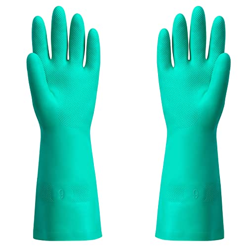 ThxToms Chemical Resistant Nitrile Gloves, Resist Household Acid, Alkali, Solvent and Oil, Latex Rubber Free, 1 Pair Large - size: Large