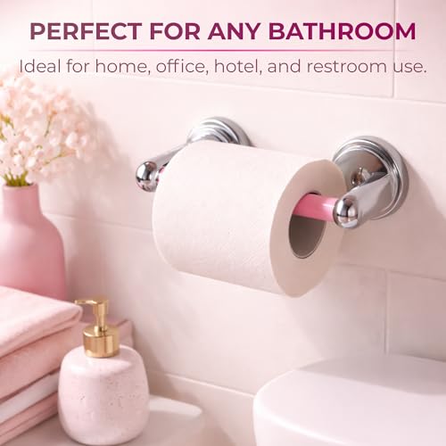 Toilet Paper Roller Holder (7 Inch) Pink - Plastic (Spring Loaded) Replacement Spindle Rod - Roll Extender fits Extra Large Bathroom Tissue Rolls - color: Pink