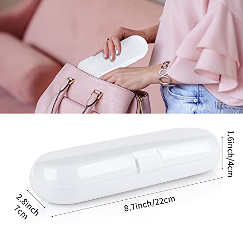 Fowecelt 2 Pack Electric Toothbrush Travel Case for Oral-B Pro and Other Electric Toothbrush, Portable Travel Toothbrush Holder (White & Clear) - color: White & Clear