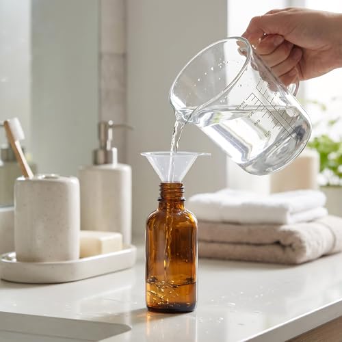 6 Pack 30ml (1oz) Amber Glass Nasal Spray Bottle, Empty Refillable Glass Nasal Sprayers Mist Bottles with Funnels, Dispensing Container with White Pump Sprayer (30ml(6pcs)) - color: 30ml(6pcs)