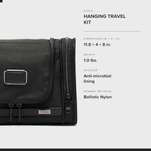 TUMI - Alpha Hanging Travel Kit - Toiletries and Cosmetics Organizer - Travel Essentials Bag with Hooks & Pockets - Black - color: Black