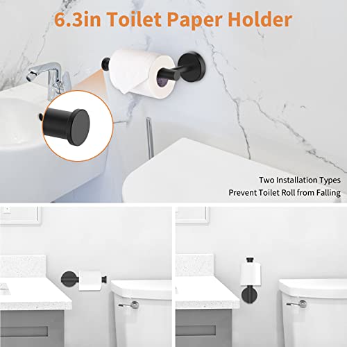 Cilee 10 Piece Matte Black Bathroom Hardware Set,2 Pack 5 Piece Bathroom Accessories Set Include 24 inch,16 inch Toilet Paper Holder, Towel bar,Towel Ring,Towel Hook,Stainless Steel Wall Mounted - color: 1 Black, size: 24inch