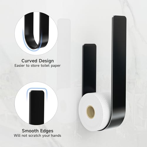 Toilet Paper Storage Wall Mount, Toilet Paper Holder Stand for 3 Rolls Tissue, Metal Extra Toilet Paper Storage Holder, Tissue Roll Holder for Rv, Bathroom,Black (1pack)