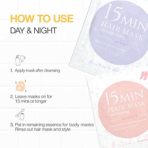 Naisture x Frida Kahlo 15 Min Pamper Me Kit Korean Spa Skincare Gift Set for Women - Head to Toe with Hair, Face, Eye, Hand, Foot Masks & Bonus Item (8 pcs) - color: Frida Pamper me kit