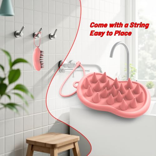 YalsFTY Silicone Scalp Massager Shampoo Brush – Ergonomic, Waterproof Scalp Scrubber for Hair Growth & Dandruff Removal – Ideal for Wet & Dry Hair Care